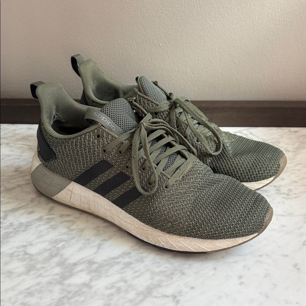 Adidas Olive Green Mesh Sneakers